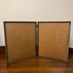 Vintage metal dual picture frame